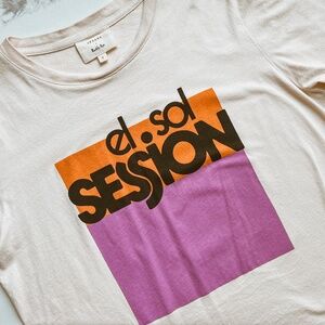 Sezane El Sol Session - Sézane X Maddy T-shirt Cream / Multicolour - Size S